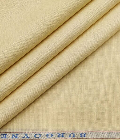 Burgoyne Men's 50% Cotton 50% Linen Solids Shirting Fabric (Beige)