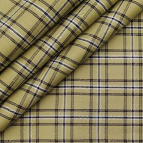 Bombay Rayon Men's 100% Cotton Multicolor Checks Unstitched Shirt Fabric (Fawn Beige