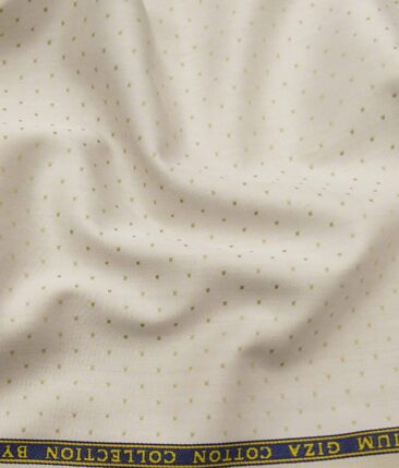 F.M. Hammerle Men's 100% Giza Cotton Dobby Structured Unstitched Shirt Fabric (Beige