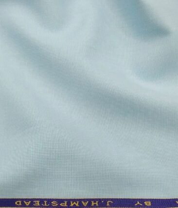 J.Hampstead Italy Men's 100% Giza Cotton Fil-a-Fil Unstitched Shirt Fabric (Arctic Blue