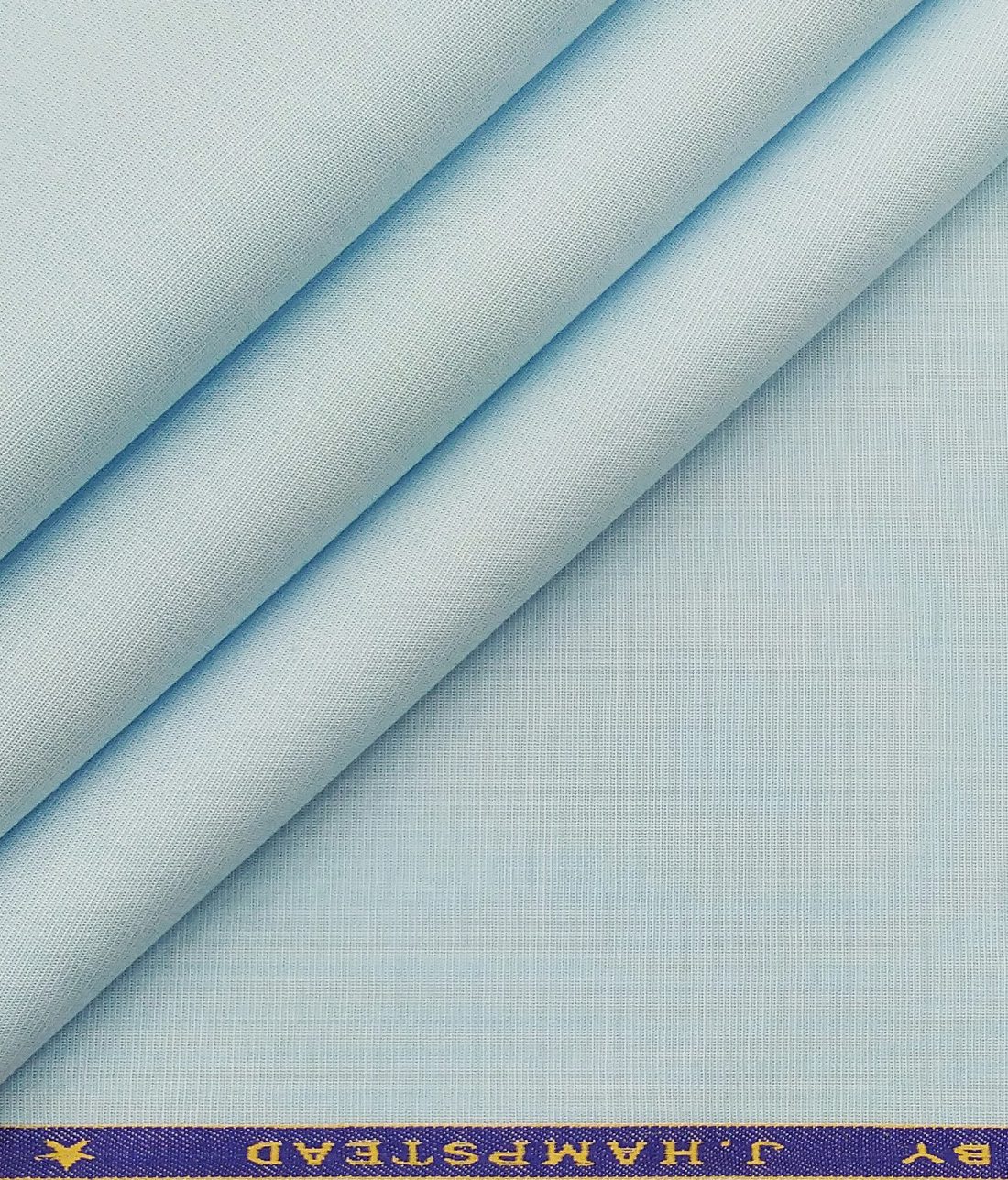 J.Hampstead Italy Men's 100% Giza Cotton Fil-a-Fil Unstitched Shirt Fabric (Arctic Blue