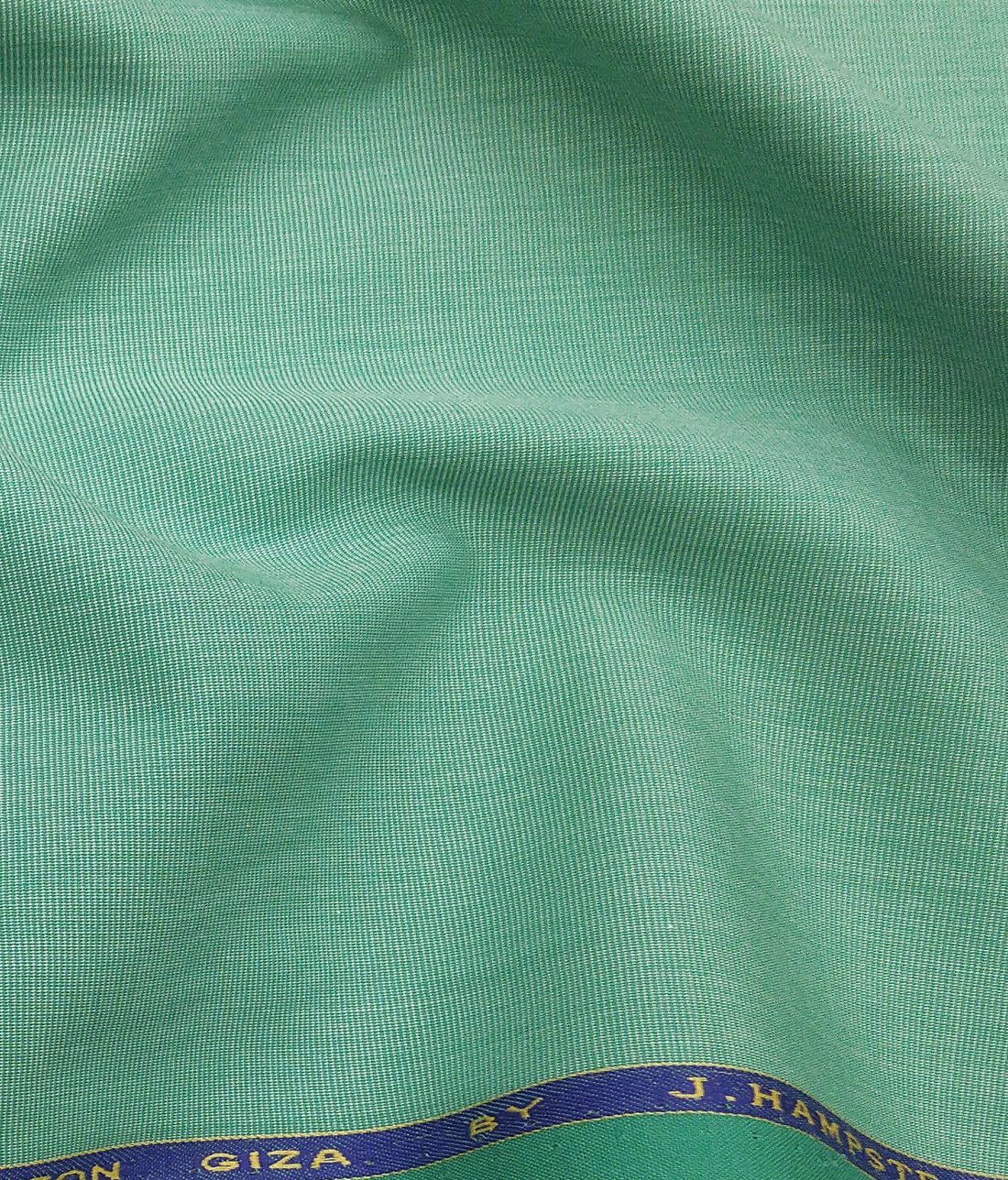J.Hampstead Italy Men's 100% Giza Cotton Fil-a-Fil Unstitched Shirt Fabric (Fern Green