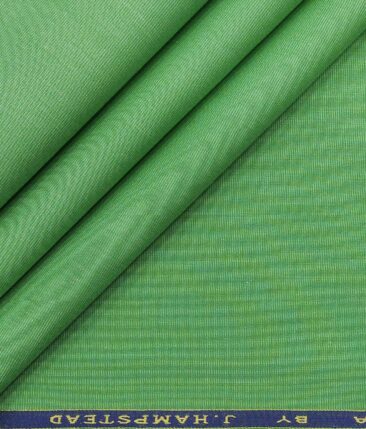 J.Hampstead Italy Men's 100% Giza Cotton Fil-a-Fil Unstitched Shirt Fabric (Olive Green