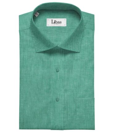 Raymond Men's 100% Pure Linen Self Design Unstitched Shirt Fabric (Fern Green)