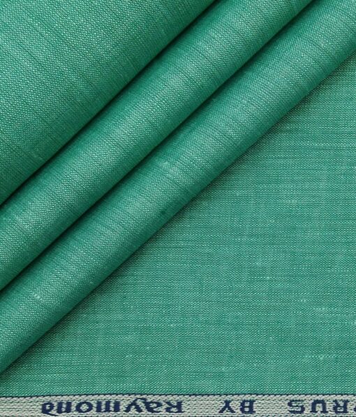 Raymond Men's 100% Pure Linen Self Design Unstitched Shirt Fabric (Fern Green)