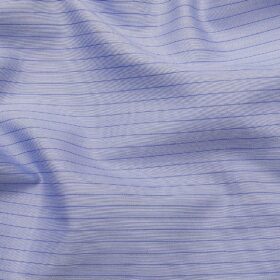 Soktas Men's Super 120's 100% Egyptian Giza Cotton 2 Ply Blue Stripes Unstitched Shirt Fabric (Light Blue)