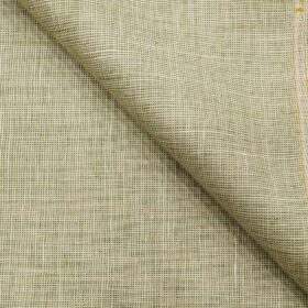Linen Club Men's 100% Pure Linen Self Design Unstitched Suiting Fabric (Oyster Green