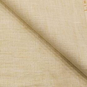 Linen Club Men's 100% Pure Linen Self Design Unstitched Suiting Fabric (Buttermilk Beige