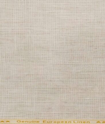 Linen Club Men's 100% Pure Linen Self Design Unstitched Suiting Fabric (Light Beige