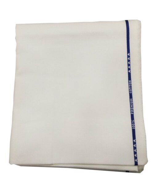Arvind Men's 100% Premium Cotton Unstitched Strucutred Trouser Fabric (Off White