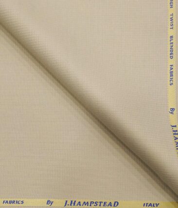 J.Hampstead by Siyaram's Men's Polyester Viscose Self Structured Unstitched Suiting Fabric (Cream