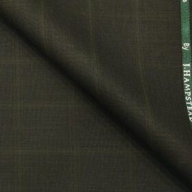 J.Hampstead by Siyaram's Men's Polyester Viscose Broad Self Checks Unstitched Suiting Fabric (Dark Green