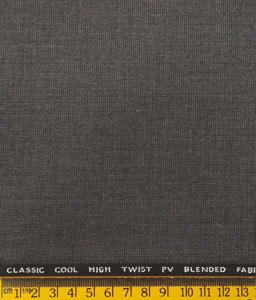 J.Hampstead by Siyaram's Men's Polyester Viscose Brown Self Checks Unstitched Suiting Fabric (Dark Grey