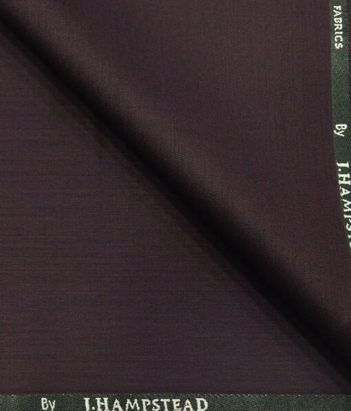 J.Hampstead by Siyaram's Men's Polyester Viscose Self Design Unstitched Suiting Fabric (Dark Wine