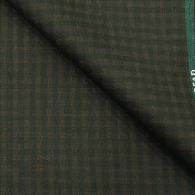 J.Hampstead by Siyaram's Men's Polyester Viscose Shiny Self Checks Unstitched Suiting Fabric (Green