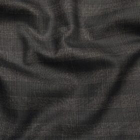 J.Hampstead by Siyaram's Men's Polyester Viscose Broad Self Checks Unstitched Suiting Fabric (Dark Grey)