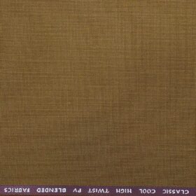 J.Hampstead by Siyaram's Men's Polyester Viscose Dotted Structured Unstitched Suiting Fabric (Peanut Brown