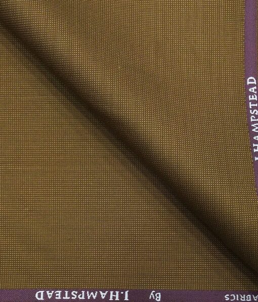 J.Hampstead by Siyaram's Men's Polyester Viscose Dotted Structured Unstitched Suiting Fabric (Peanut Brown