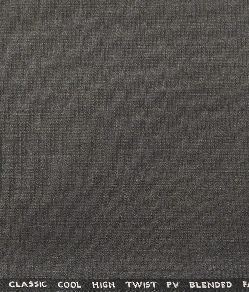J.Hampstead by Siyaram's Men's Polyester Viscose Self Structured Unstitched Suiting Fabric (Worsted Grey