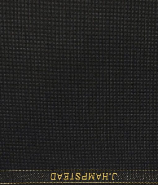 J.Hampstead by Siyaram's Men's Terry Rayon Self Structured Unstitched Suiting Fabric (Black