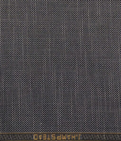 J.Hampstead by Siyaram's Men's Terry Rayon Structured Jute Weave Unstitched Suiting Fabric (Silver Grey