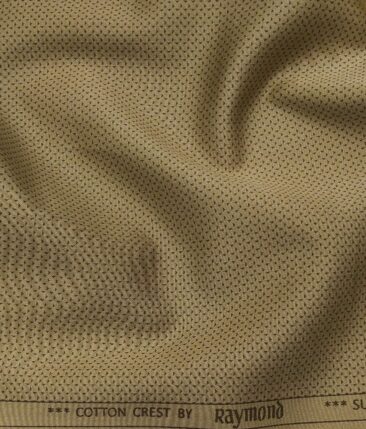 Raymond Men's 100% Superfine Cotton Black Printed Stretchable Unstitched Suiting Fabric (Hazelnut Beige) - Image 2
