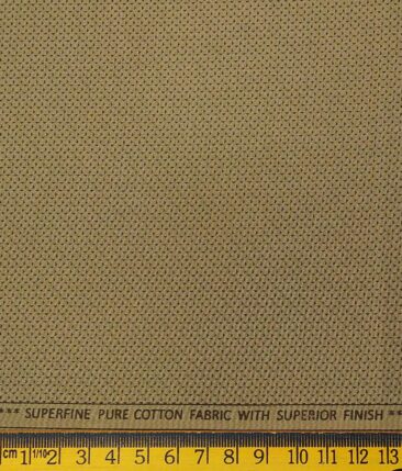 Raymond Men's 100% Superfine Cotton Black Printed Stretchable Unstitched Suiting Fabric (Hazelnut Beige) - Image 3