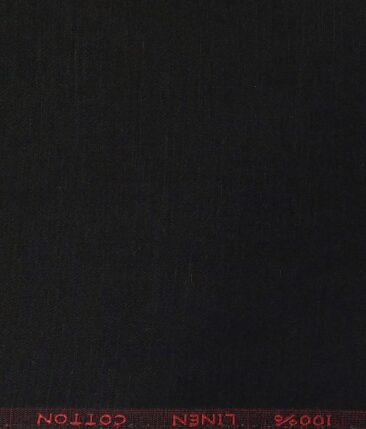 Solino Men's 50% Cotton + 50% Linen Self Design Unstitched Suiting Fabric (Mouse Black