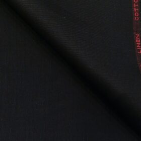 Solino Men's 50% Cotton + 50% Linen Self Design Unstitched Suiting Fabric (Mouse Black