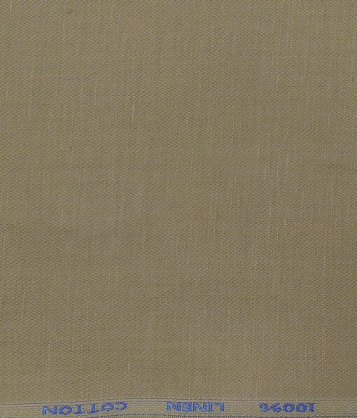 Solino Men's 50% Cotton + 50% Linen Self Design Unstitched Suiting Fabric (Mouse Beige