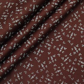 Arvind Men's 100% Premium Cotton Grey Floral Prints Unstitched Shirt Fabric (Maroon Red