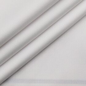 Arvind Men's 100% Premium Cotton Royal Oxford Weave Unstitched Shirt Fabric (White