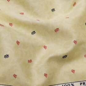 Birla Century Men's 100% Premium Cotton Floral Printed Unstitched Shirt Fabric (Beige