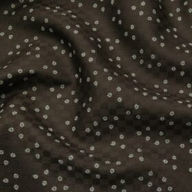 Birla Century Men's 100% Premium Cotton Beige  Printed Unstitched Shirt Fabric (Dark Brown