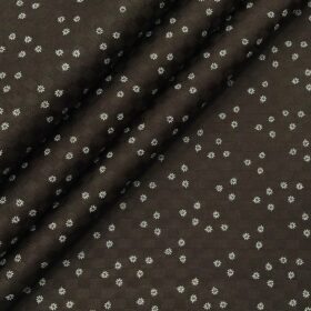 Birla Century Men's 100% Premium Cotton Beige  Printed Unstitched Shirt Fabric (Dark Brown