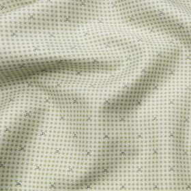 Birla Century Men's 100% Premium Cotton Light Green Printed Unstitched Shirt Fabric (Off-White