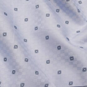 Birla Century Men's 100% Premium Cotton Dark Blue Printed Unstitched Shirt Fabric (Sky Blue