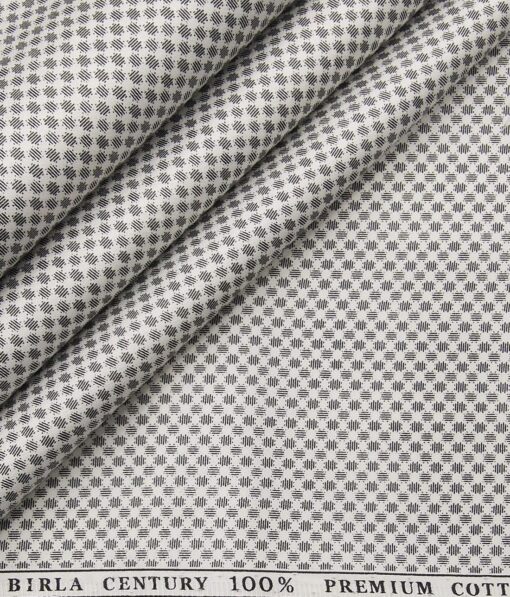 Birla Century Men's 100% Premium Cotton Grey Printed Unstitched Shirt ...