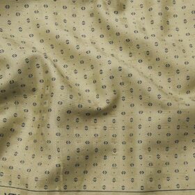 Mafatlal Men's 100% Premium Cotton Blue Print cum Jacquard Unstitched Shirt Fabric (Oyster Beige