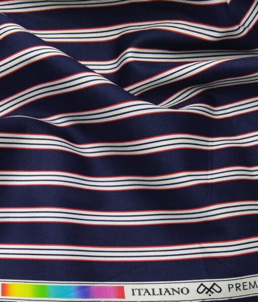 PEE GEE Men's 100% Cotton White & Red Digital Printed Stripes ...