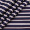 PEE GEE Men's 100% Cotton White & Red Digital Printed Stripes Unstitched Shirt Fabric (Dark Blue