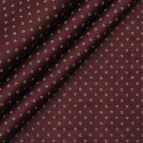Raymond Men's Beige Red Checks Poly Viscose Trouser Fabric With Exquisite Maroon Red Printed Cotton Shirt Fabric (Unstitched Combo)