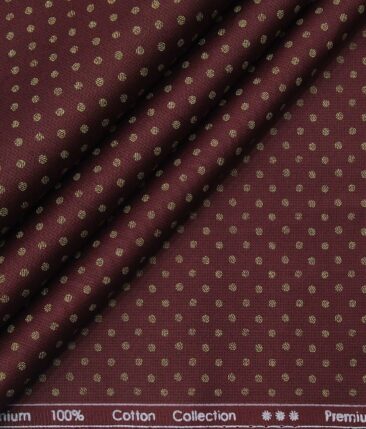 Raymond Men's Beige Red Checks Poly Viscose Trouser Fabric With Exquisite Maroon Red Printed Cotton Shirt Fabric (Unstitched Combo)