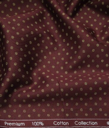 Raymond Men's Beige Red Checks Poly Viscose Trouser Fabric With Exquisite Maroon Red Printed Cotton Shirt Fabric (Unstitched Combo)