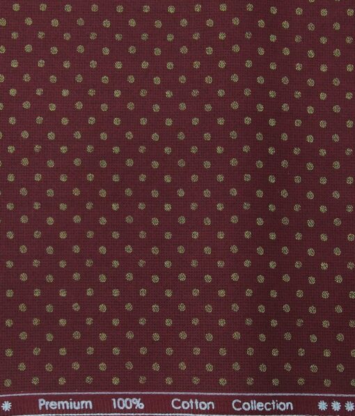 Raymond Men's Beige Red Checks Poly Viscose Trouser Fabric With Exquisite Maroon Red Printed Cotton Shirt Fabric (Unstitched Combo)