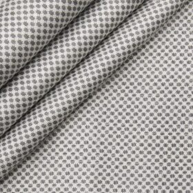 Raymond Men's Blackish Grey Self Checks Poly Viscose Trouser Fabric With Birla Century White Printed Cotton Shirt Fabric (Unstitched Combo)