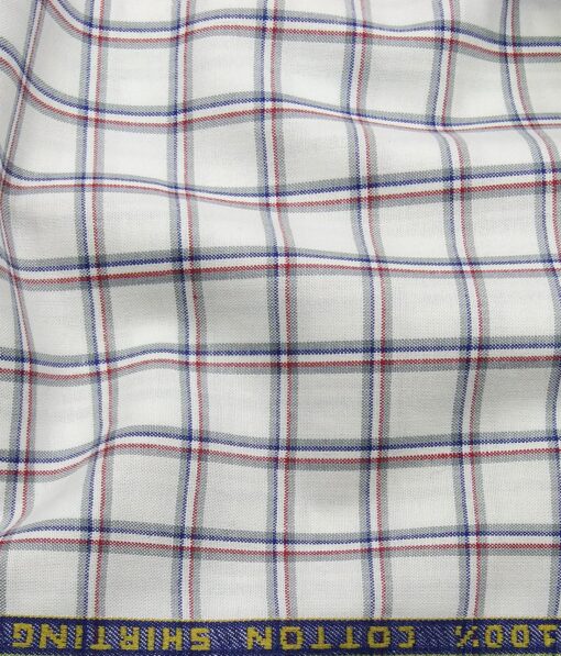 Raymond Men's Winish Brown Self Checks Poly Viscose Trouser Fabric With Birla Century White Checks Cotton Shirt Fabric (Unstitched Combo)