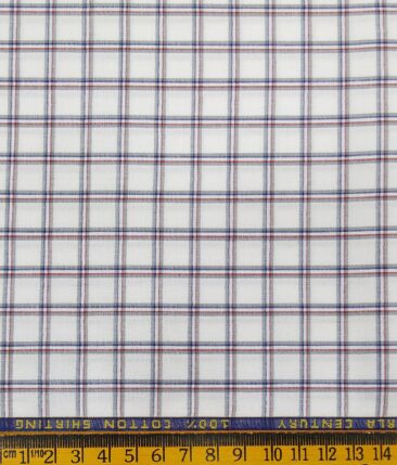 Raymond Men's Winish Brown Self Checks Poly Viscose Trouser Fabric With Birla Century White Checks Cotton Shirt Fabric (Unstitched Combo)
