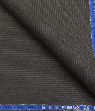 Raymond Men's Worsted Grey Pin Stripes Poly Viscose Trouser Fabric With Arving White Oxford Weave Cotton Shirt Fabric (Unstitched Combo)