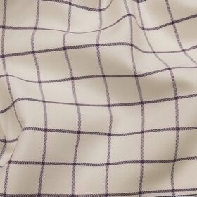 Raymond Men's Dark Purple Self Checks Poly Viscose Trouser Fabric With Cream Checks Cotton Shirt Fabric (Unstitched Combo)